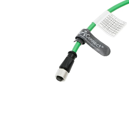 AConnect M12 A Code 8 Pin Female to Flying Leads Cable Industrial Aviation Sensor Waterproof Electrical Shielded Cable for Industrial Cameras Automation Device Network Fieldbus Module 1M