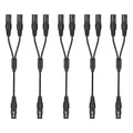 5 Pack XLR Splitter Cable,1 Female to 2 Male, 1.5FT Stereo Mic to L&R Audio Y-Splitter Cable