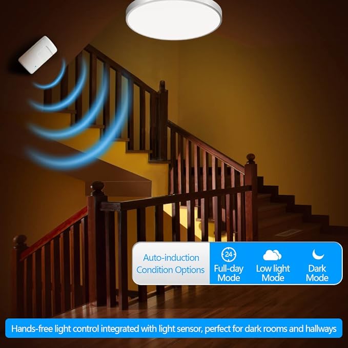 Souphran Plug-in Wireless Motion Activated Light Control, No Wiring, Adjustable Detection Range, Always-on Timer and Light Sensor, Motion Detector and Plug Set, 2 Pack