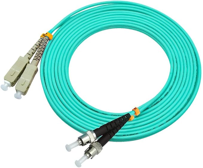 Jeirdus 1Meter 3ft SC to ST Duplex 50/125 10G OM3 Multi-Mode Fiber Optic Cable Jumper Optical Patch Cord SC-ST