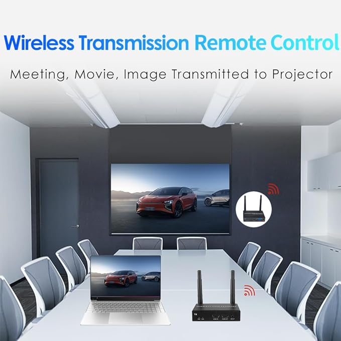 EXVIST 100M 1080P VGA Wireless HDMI Transmitter Receiver Kits W/HDMI & VGA Loop-Out, Up to 328 Feet, IR Support, Suitable for Transmitting from Laptop, PC, YouTube, PS4 to HDTV or Projector