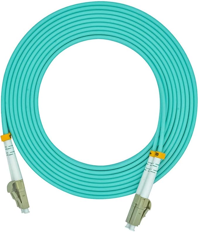 Jeirdus 5Meters 16ft LC to LC Duplex 50/125 10G OM3 Multi-Mode Fiber Optic Cable Jumper Optical Patch Cord LC-LC