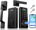 Philips WiFi Smart Lock with Front Door Handle Set, Built-in WiFi, APP Remote & Voice Control, Fingerprint Keyless Entry Door Lock, Keypad Deadbolt Smart Locks for Front Door, Auto-Lock, Backup 2 Keys