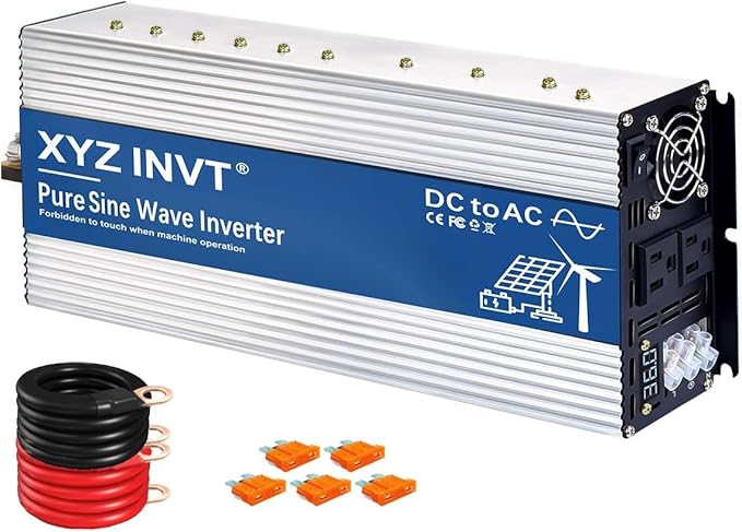 XYZ INVT 3500W Pure Sine Wave Inverter 36V to 120V AC, 7000W Peak Power - Portable Power Converter for Solar System, Off-Grid Home, RV, Truck & Camping