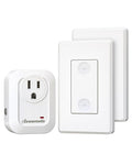 DEWENWILS Wireless Remote Wall Switch and Outlet, No Wiring, On Off Power Plug, Expandable Remote Control Outlet Light Switch, 100Ft RF Range