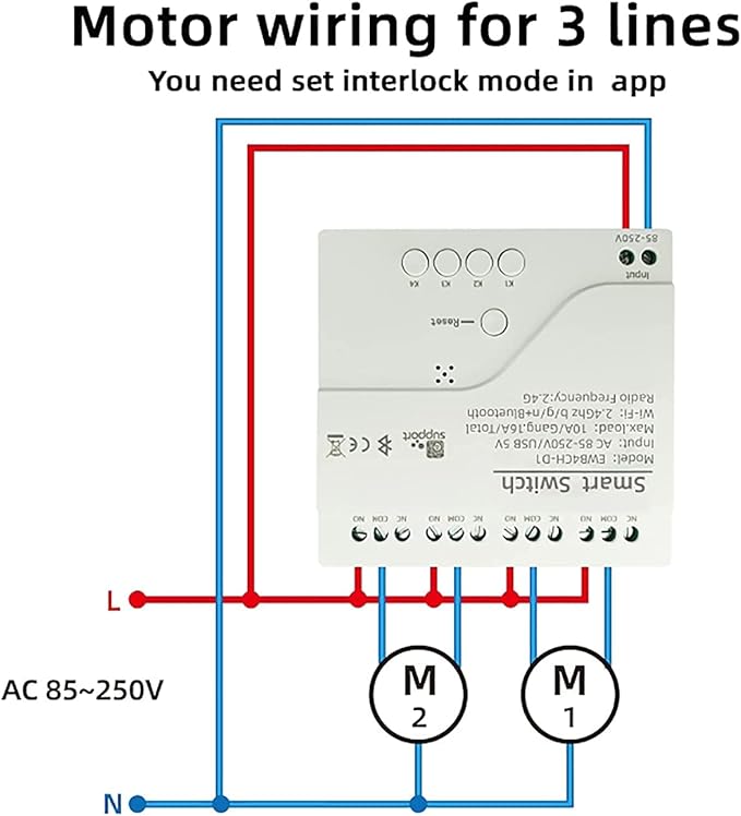 Newgoal 4 Channel Smart WiFi Relay Switching Module USB 5V/AC85V-250V, Supports Bluetooth Control, eWeLink App Remote Control, for Alexa Google Home