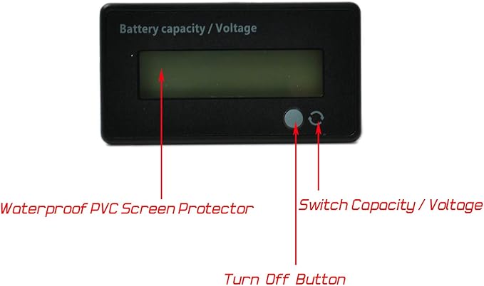 12V-48V Battery Meter, Voltage Indicator, Lead-Acid & Lithium Ion Battery Monitor, for Motorcycle, Car, Truck, Vehicle, Marine, Boat, Golf Cart, Club Car, Forklift