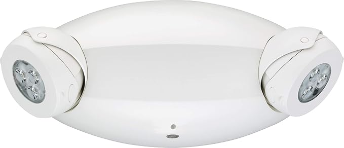Lithonia Lighting Quantum LED Emergency Fixture with Dual Adjustable Heads, Wall or Ceiling Mount, UVOLT, White Housing