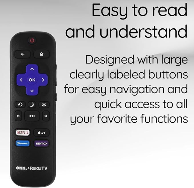 Ceybo Original OEM Replacement Remote Control for Roku Smart TV with Netflix, Paramount, Apple TV, and HBO Max Shortcut Buttons