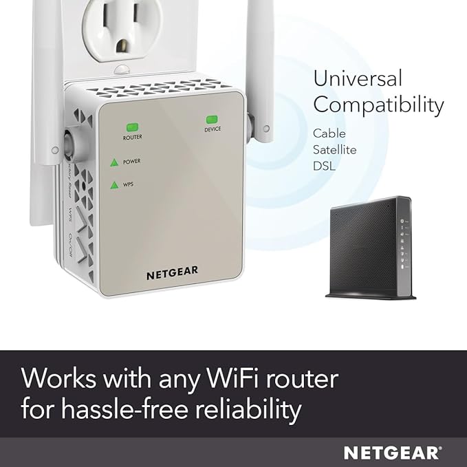 NETGEAR WiFi Range Extender (EX6120) - Add up to 1,500 sq. ft., 25 Devices - AC1200 Dual Band Wireless Signal Extender (Up to 1.2 Gbps Speed), Compact Wall Plug Design – Free Expert Help