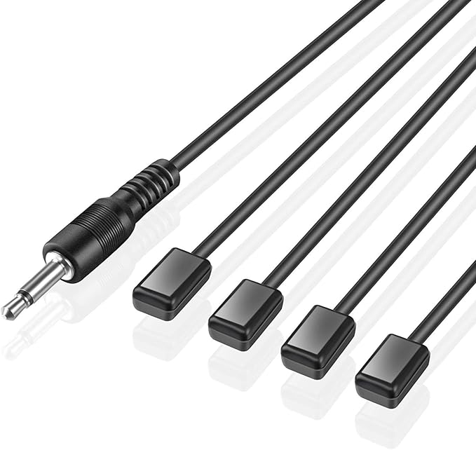 URWOOW IR Repeater Hidden Infrared Remote Extender System 1 Receiver 4 Emitters Control Kit USB Adapter for Amplifier Cable Box Satellite TV Receiver CD Player DVD Player Blu-ray Player