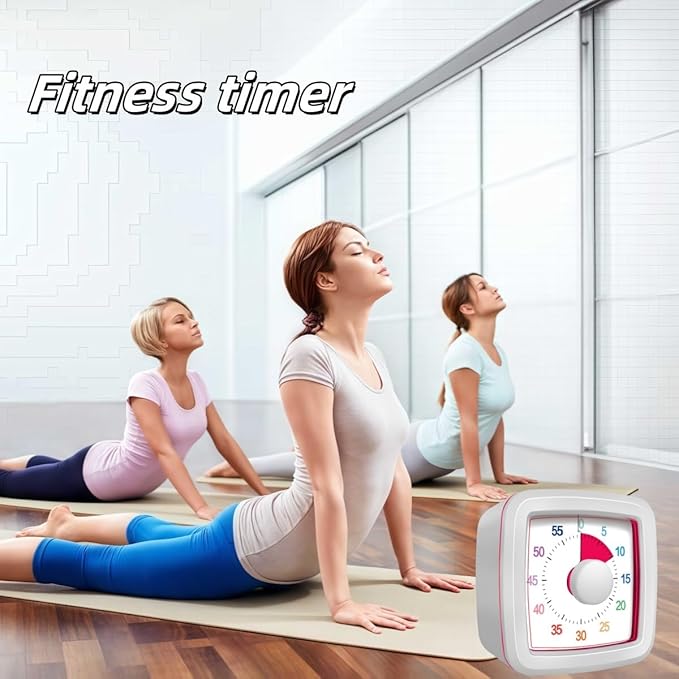 60 Minute Visual Timer for Kids and Adults, Non-Ticking 5.5 Inch Large Visual Countdown Timers for Classroom Desk, Kitchen Timer for Meeting, Working, Home and Cooking (White)