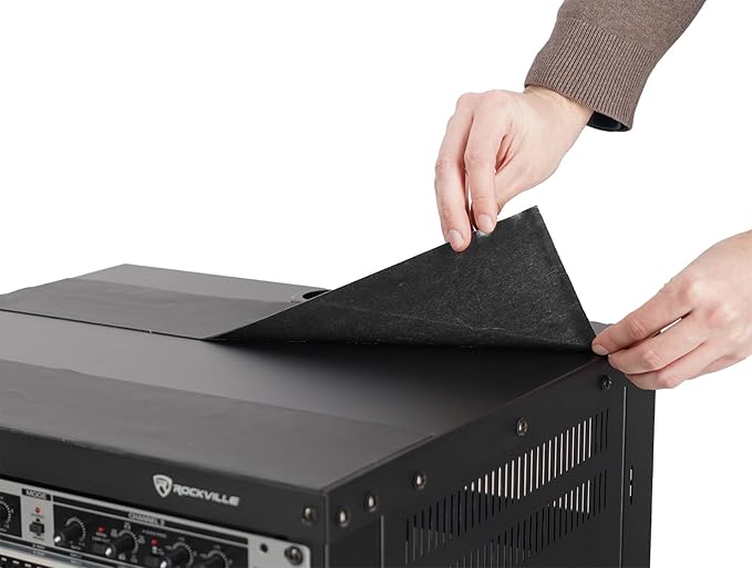 Rockville RR20U 20U Live Sound/Recording Studio Rack Case with Wheels, Reversible Rack Rails, Front & Rear Mounting, Cable Management Ports, 440lb Capacity