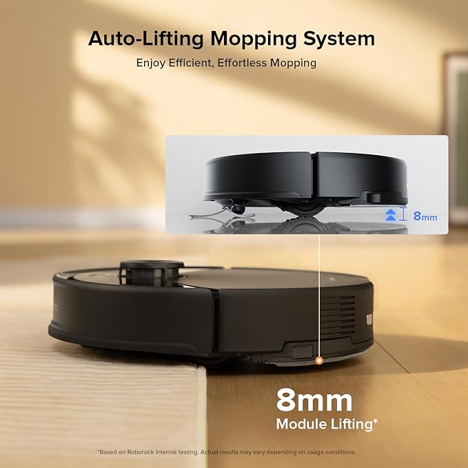 roborock Q10 S5 Robot Vacuum and Mop Cleaner, 10000Pa HyperForce Suction, Dual Anti-Tangle System, Auto-Lifting Mop, ReactiveTech Obstacle Avoidance, App Control, for Pet Hair and Carpet, Black