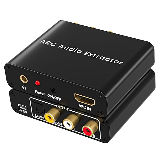 192KHz HDMI ARC to Optical Audio Adapter Analog RCA Audio Converter ARC Input Optical SPDIF Coaxial 3.5mm R/L Stereo Extractor Splitter for HDTV