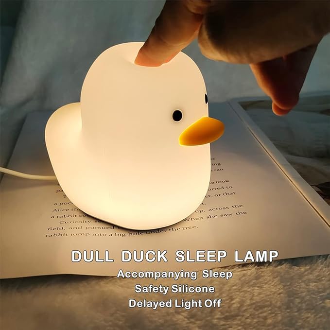 LEDHOLYT Kids Night Light - Cute Silicone Duck Nursery Lamp for Baby and Toddler, Animal Squishy Lamp for Bedroom, Boys and Girls Gift