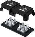 AMOMD 400A Bus Bar 8 M10 (3/8 inch) Terminal Studs Modular Design Tin Plated Copper Distribution Block Negative Pole Electrical Buss Bars 12-48 V DC with Cover for Trailer Marine Boat Car RV