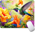Hummingbird Flowers Square Mouse pad, Texture, Waterproof, Anti Slip Rubber Base, Computer Mouse pad, Laptop Mouse pad