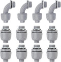 Wocloer 1/2 inch Liquid Tight Connector PVC Flexible Conduit Connector UL Listed Liquid Tight Connector Non-Metallic Electrical Conduit Fittings 12 Pack (8 Pcs 180D/4 Pcs 90D)