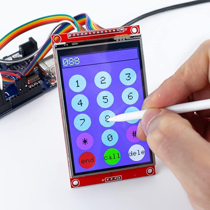 Hosyond 3.5 Inches TFT LCD Touch Screen Shield Display Module 480x320 SPI Serial ILI9488 with Touch Pen Compatible with Arduino R3/Mega2560 Development Board