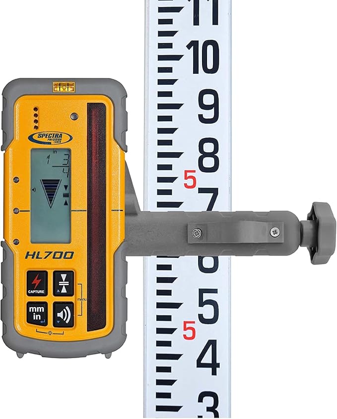 Spectra Precision HL700 Laserometer with Rod Clamp for Rotary Laser Levels, Digital Readout Receiver for Construction Grade Checking, Elevation Control and Survey Layout Applications