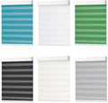 DENFOON Motorized Zebra Blinds, Solar Powered Dual Layer Automatic Shades with Remote Control, Rechargeable Smart Blinds Horizontal Wireless Electric Shades for Windows, Custom Size