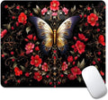 Black Butterfly Square Mouse pad, Texture, Waterproof, Anti Slip Rubber Base, Computer Mouse pad, Laptop Mouse pad