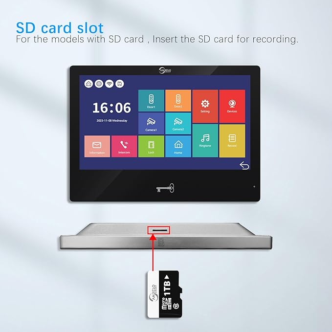 Wired Video Apartment Intercom System,Door Phone Kit,10 Inch Touch Monitor with 1080P HD Doorbell Camera,Supporting Motion Detecting 5 in 1 RFID Card Unlcking for Home Villa (2 Doorbell + 4 Monitor)