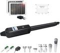 TOPENS A8S Automatic Solar Gate Opener for Heavy Duty Single Swing Gate Up to 18ft, Single Swing Gate Operator Battery Powered with Remote Control Kit Gate Motor Solar Panel Included