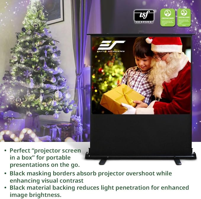 Elite Screens ezCinema 2, Portable Manual Floor Pull Up Scissor Backed Projector Screen, 84-Inch, Home Theater Movie Office Classroom Projection Carrying Bag, US Based Company 2-YEAR WARRANTY, F84XWV2
