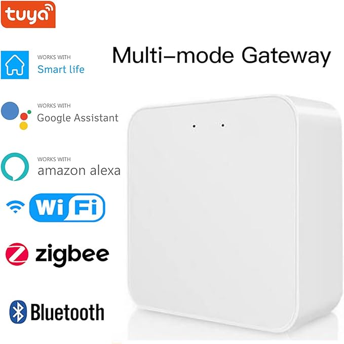 Smart Multi-mode Gateway: ZigBee 3.0 & Bluetooth & Mesh Hub, App Remote Control, Intelligent Bridge Wireless Smart Home Gateway Voice Control via Alexa/Google Home (ONLY Surport Tuya Smart Devices)