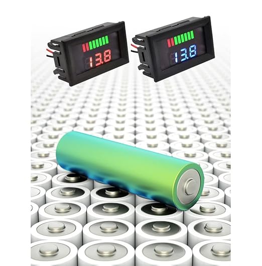 Battery Charge Level Indicator Universal Car Battery Capacity Meter Tester Checker 12v-60v Blue Motorcycle Checker Auto Tester Fuel Gauge Indicator