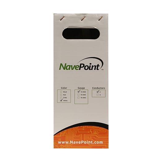 NavePoint 500ft in Wall Audio Speaker Cable Wire CL2 12/2 AWG Gauge 2 Conductor Bulk White