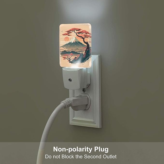 FSHVQKD Mount Fuji Night Light,Plug-in Night Lights with Dusk to Dawn Sensor for Stairway,Hallway,Bedroom Sleep Friendly Ideal for Women/Girls/Boys Gift,0.5w