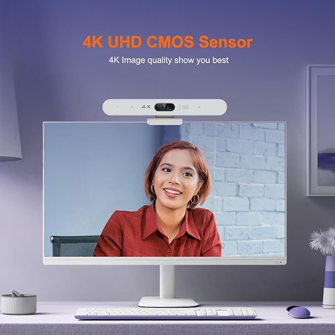 RayBit 4K Video Conference Room Camera System with Remote Control, AI Auto Framing&Focus, Speaking Tracking, Digital Zoom, Webcam with Microphone and Speaker for Windows TV/PC/Laptop/Zoom/Teams/Skype