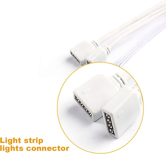 DAYBETTER Updated Bluetooth Remote Control for RGB LED Light Strips, 2 Ports 24 Key 4 Pin Output Dimmable LED Strip Lights Voltage DC 12V(Without Power Adapter)