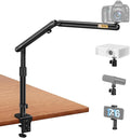 SupeDesk Overhead Camera Mount, Adjustable Desk Mount with Flexible Aluminum Spring Arm, 360° Ball Head, 1/4" 3/8" Screw & Phone Clamp for DSLR Cameras, Light, Heavy Microphones, and Smartphones