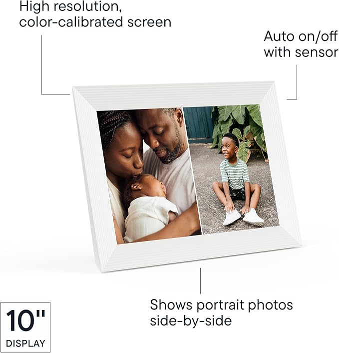 Aura Digital Picture Frame - 10.1" HD Display | Wirecutter's Best Digital Frame | Text Photos Directly to Your Frame from Anywhere | Quick & Easy Setup Over WiFi - Free Aura App | No ads or fees