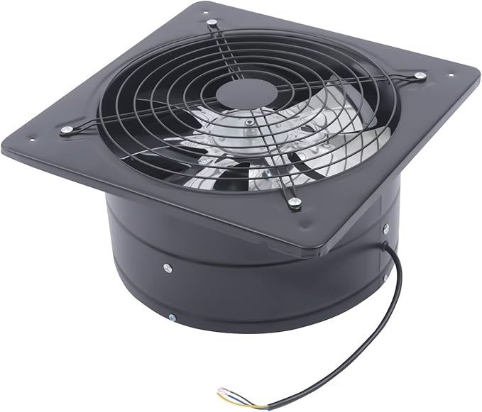 XUFOPLY 12 Inch Exhaust Fan, 110V 125W Wall Mounted Vent Fans 2800RPM Kitchen Bathroom Windows Fan Metal Extractor Fan for Attic, Garage, Window Ventilation (Black, 12 Inch)