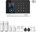 PGST 10 PCS Home Security Systems with LCD Touch Screen,Wireless GSM 4G Burglar Door Open Alarm Systems,120dB Loud Siren,Phone App Control for Villa,Apartment,Home Pets,Kids Safety