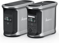 AMPACE 2924Wh Power Station, Andes 1500 with 1*Extra Battery, 2400W(Surge 3600W) AC Output Solar Generator for Home Power Backup, Outdoor & Home Battery Power Supply, Expandable to 11kWh