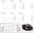 Blulu 6 Pcs Hat Displayer for Gridwall, Metal Hat Helmet Rack Retail Store Display Shelves Organizer Cap Rack Wall Fixtures Gridwall Hooks Accessories for Craft Show Garage (White)