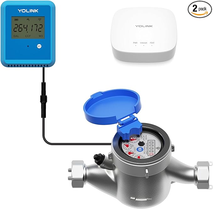 YoLink FlowSmart NSF Smart Water Monitor and Leak Detection: 1 Inch Advanced Smart Home Water Meter, Hub Included