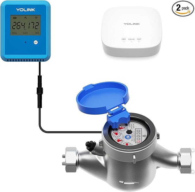 YoLink FlowSmart NSF Water Meter, Smart Water Usage Monitor and Water Leak Detection: 0.5 Inch Advanced Smart Home Water Meter, Hub Included