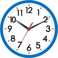 AKCISOT Wall Clock 8 Inch Silent Non-Ticking Modern Clocks Battery Operated - Analog Small Classic for Office, Home, Bathroom, Kitchen, Bedroom, School(Blue)