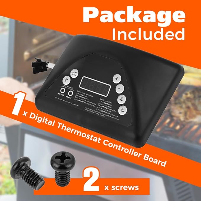 TEENGSE 9907100008 Smoker Thermostat Digital Control Panel Kit, Compatible with Masterbuilt 20071914/20071814/20070511 Top Controller Panel Electric Smoker