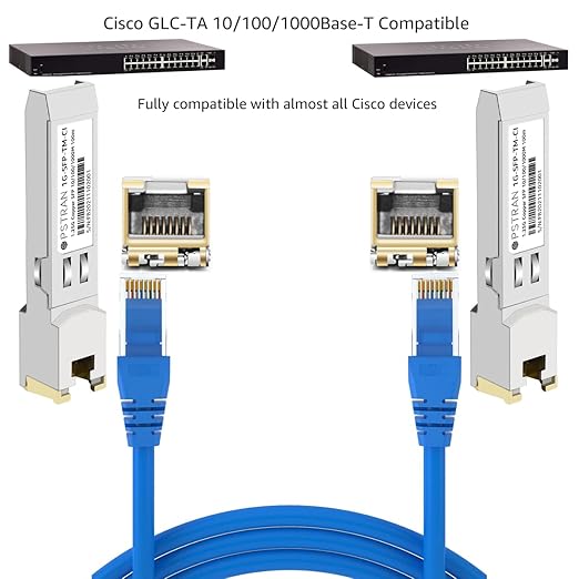OPSTRAN 10/100/1000BASE-T SFP SGMII Copper Transceiver Module Compatible with Cisco GLC-TA RJ45 100m cat5e/6 4 Pack