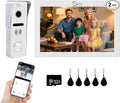 Wired Video Doorbell Intercom System 7 inch Monitor 1080P HD Camera Entry Doorphone Door Camera TUYA WiFi Smart Home Door Phone Kits for Apartment Home Villa (1 doorbell + 1 Monitor)