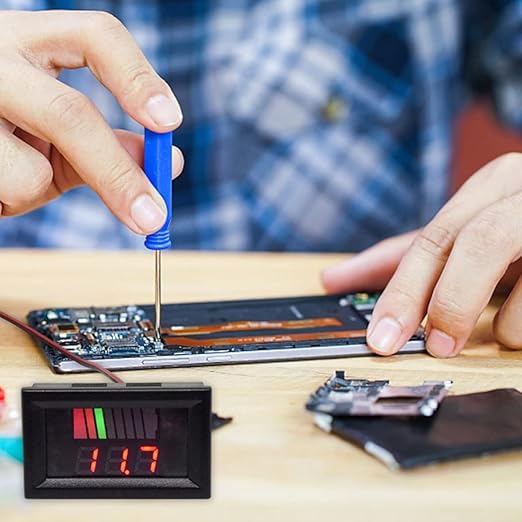 Battery Charge Level Indicator Car Battery Capacity Meter Tester Checker 12V-60V Red Motorcycle Checker Auto Tester Fuel Gauge Indicator