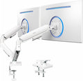 VIVO Dual Monitor up to 32 inches and 19.8 lbs per Screen, Mechanical Arm Desk Mount, Articulating Counterbalance, VESA Stand, Classic, White STAND-V002OW